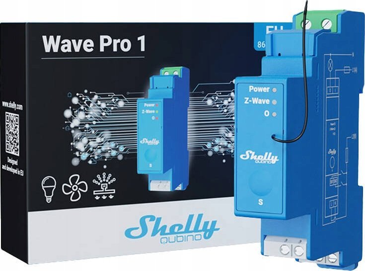 Shelly 1-kanałowy przekaźnik na szynę DIN Shelly Qubino Pro 1