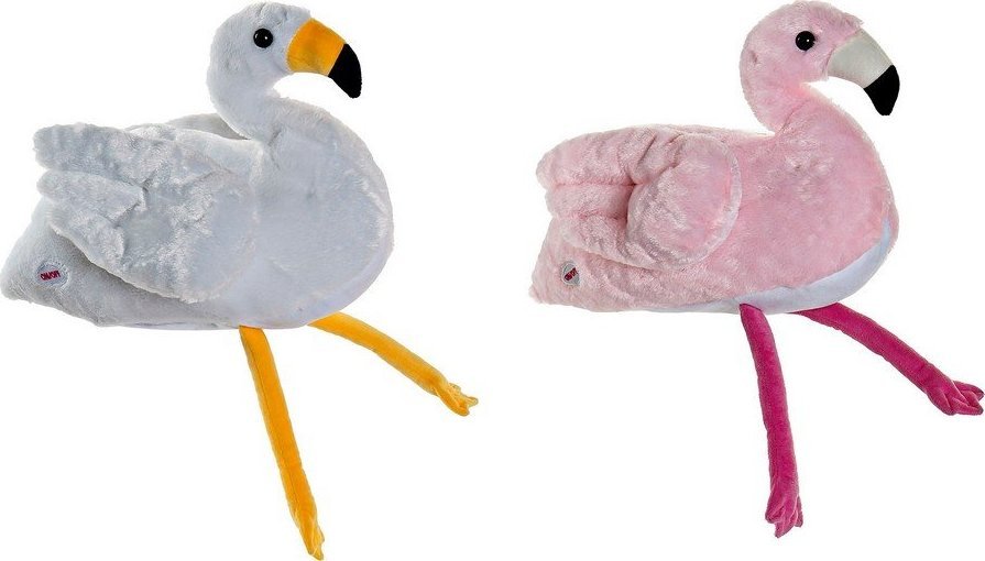 DKD Home Decor Pluszak DKD Home Decor Biały Różowy Poliester Flamenco (2 pcs) (34 x 25 x 27 cm)