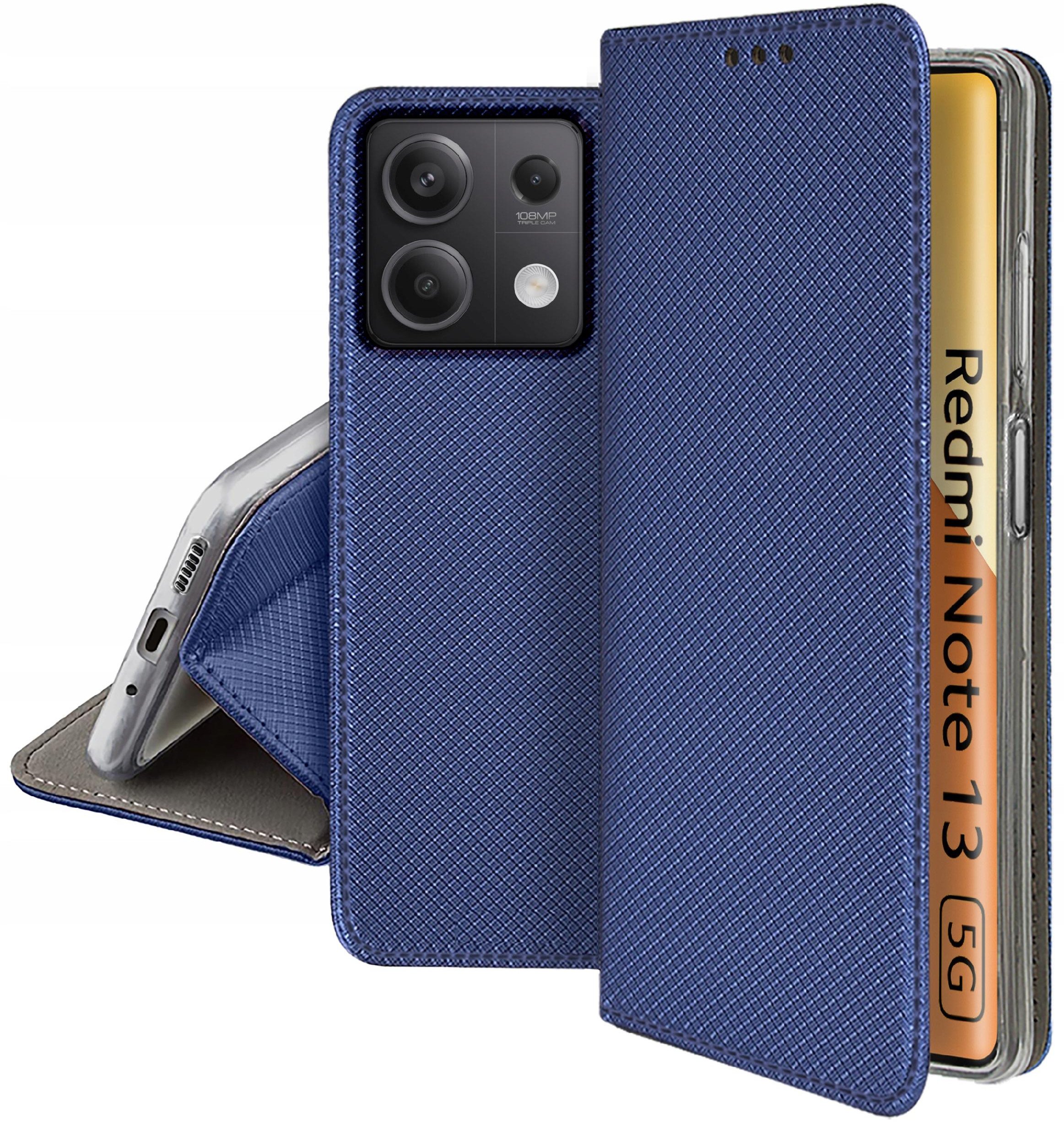 Etui do Xiaomi Redmi Note 13 5G SMART MAGNET CASE PORTFEL + SZKŁO 9H