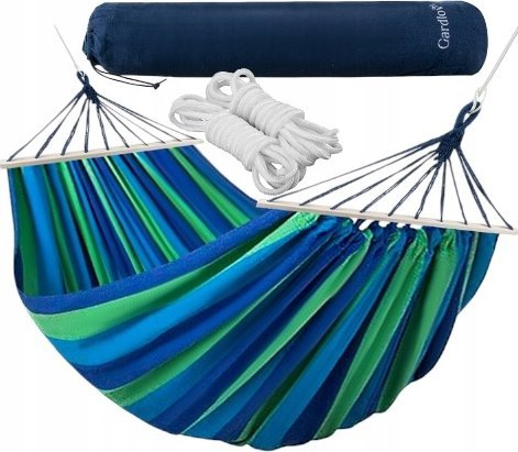 Hamak Wiszący Ogrodowy 2 Osobowy z Linkami XXL