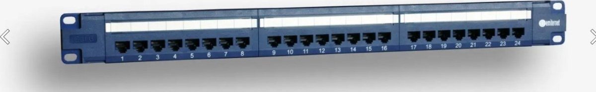 Emiter EmiterNet Panel 19", 24xRJ45 UTP kat.6 (1U) z półką, niebieski (PoE)