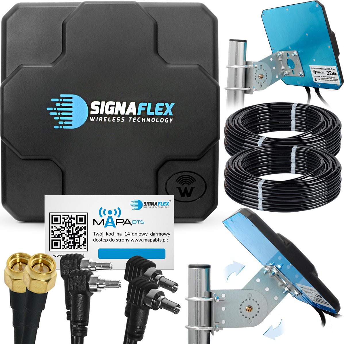 Antena RTV Signaflex Antena Signaflex X-Cross 2X22Dbi 5M + Konektor Wybór