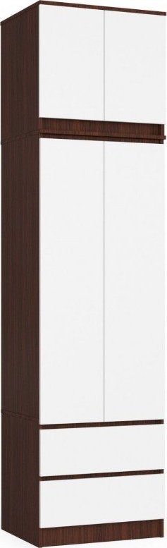 Fabryka Mebli Akord Szafa z nadstawką do sypialni 60 cm STAR - wenge-biała