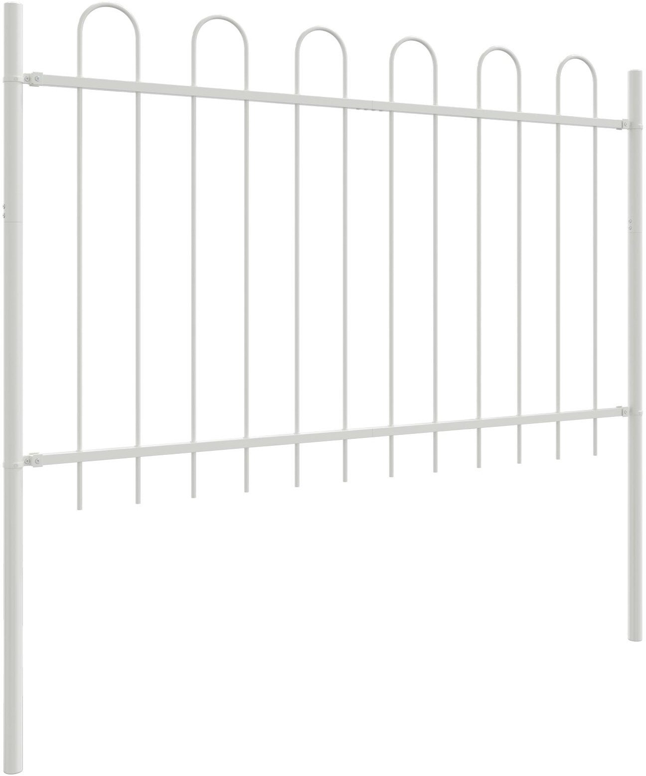 vidaXL Płot Ogrodowy Zestaw 2 Biały Stal malowana proszkowo