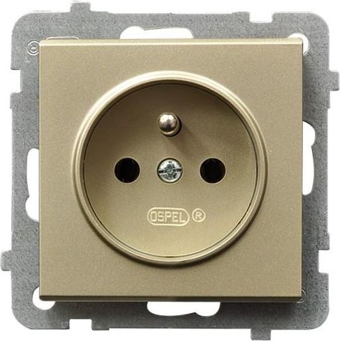 Ospel Gniazdo Sonata pojedyncze z uziemieniem szampański złoty (GP-1RZ/m/39)