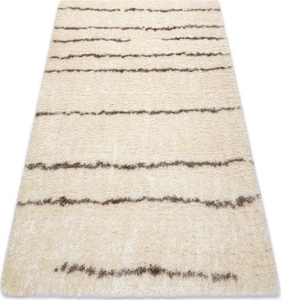 Dywany Łuszczów Dywan FLUFFY 2371 shaggy paski - krem / beż, 120x170 cm