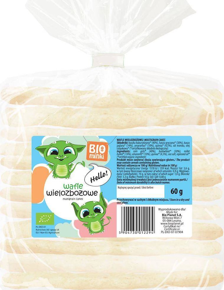 Biominki Wafle wielozbożowe BIO 60 g