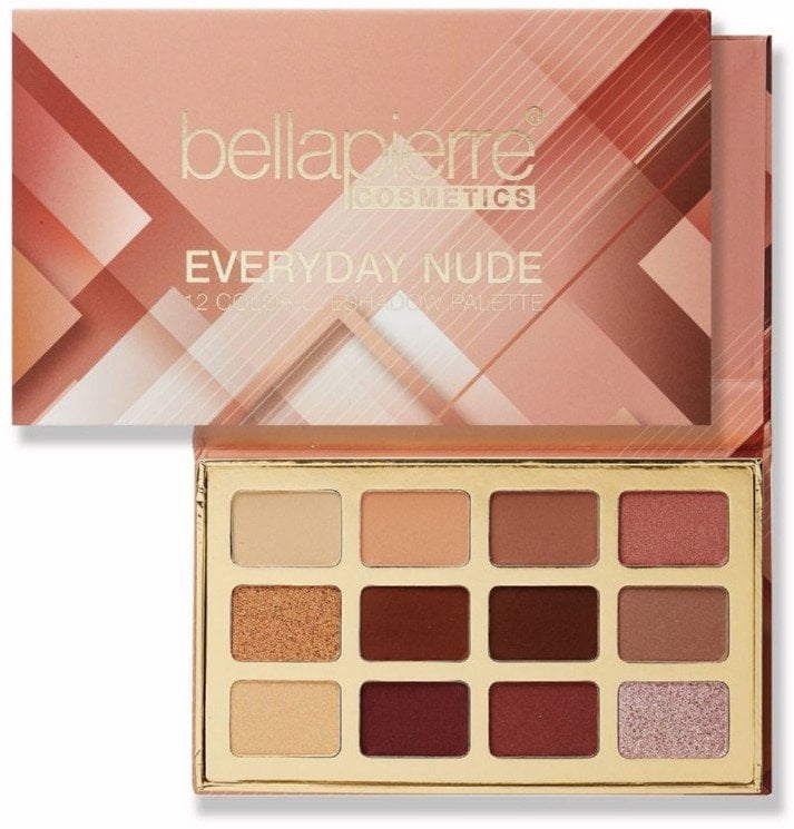 Profesionali akių šešėlių paletė Bellapierre Everyday Nude Eyeshadow Palette, TEP037, 12 spalvų
