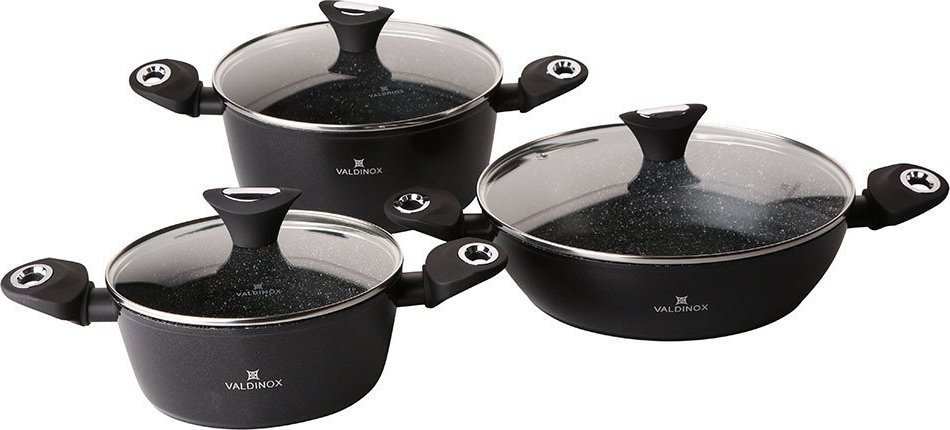 Valdinox Zestaw 3 garnków z pokrywkami Valdinox Amaro