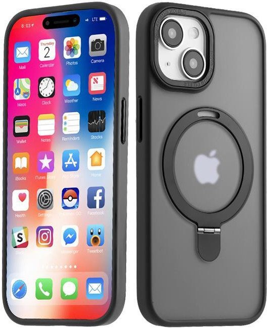 MX KICKSTAND MAGSAFE CIRCLE IPHONE 15 PRO (6.1), BLACK / CZARNY