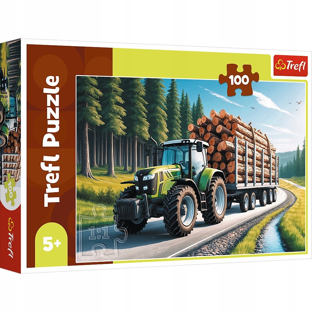 Trefl Puzzle Ciągnik leśny 100 elementów (16493)