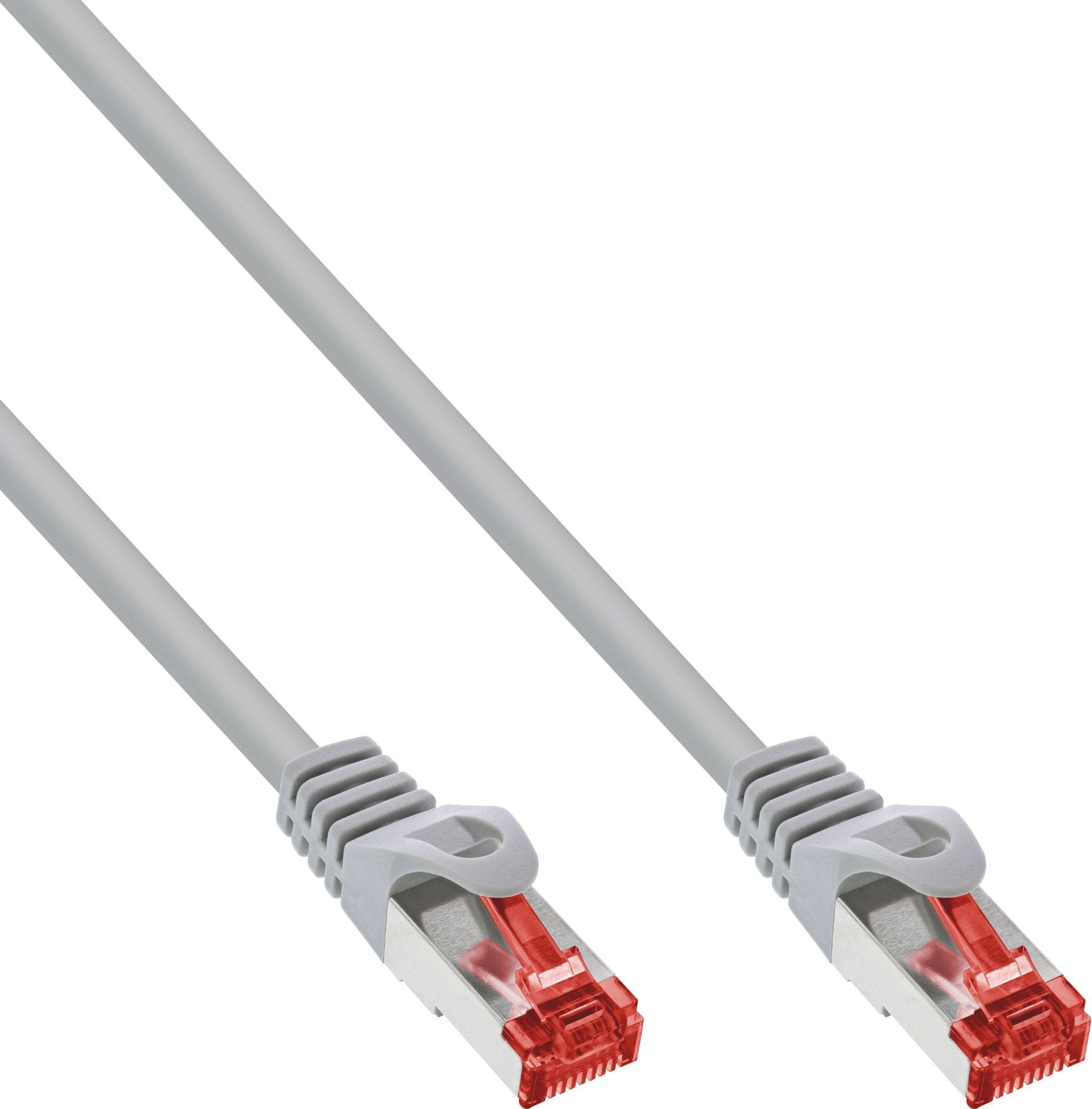 InLine® Patchkabel, S/FTP (PiMf), Cat.6, 250MHz, PVC, Kupfer, grau, 0,425m