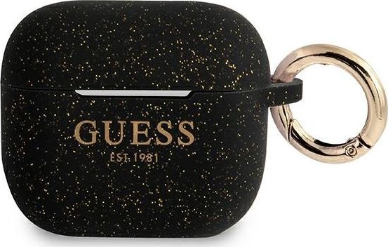 Guess Etui ochronne GUA3SGGEK Silicone Glitter do AirPods 3 czarne