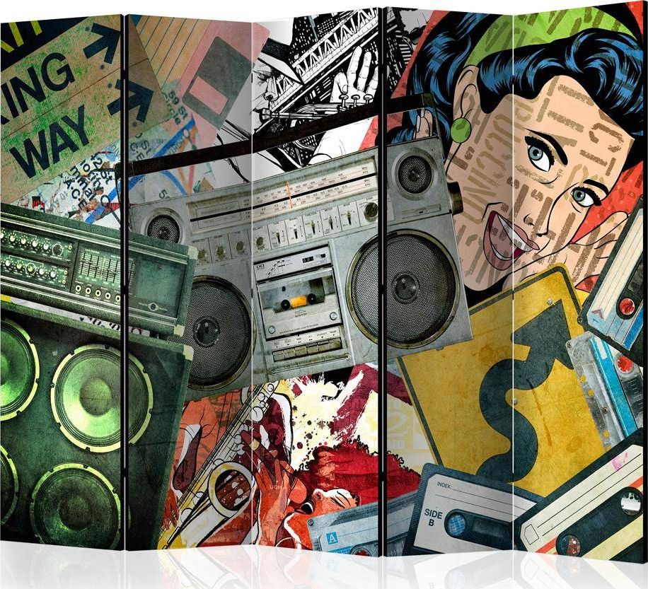 Artgeist Parawan 5-częściowy - Graffiti girl II [Room Dividers] uniwersalny