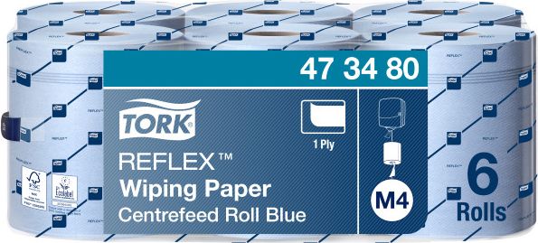Tork Tork Reflex - Czyściwo papierowe w roli do zwykłych zabrudzeń, 1-warstwowe, M4, advanced - Niebieskie