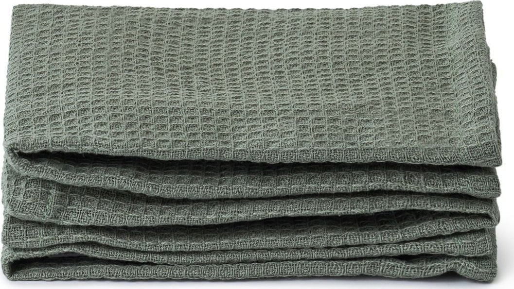 OlsenHome - Vaffel Karklude 28x28cm - 3 Pak Duck Green