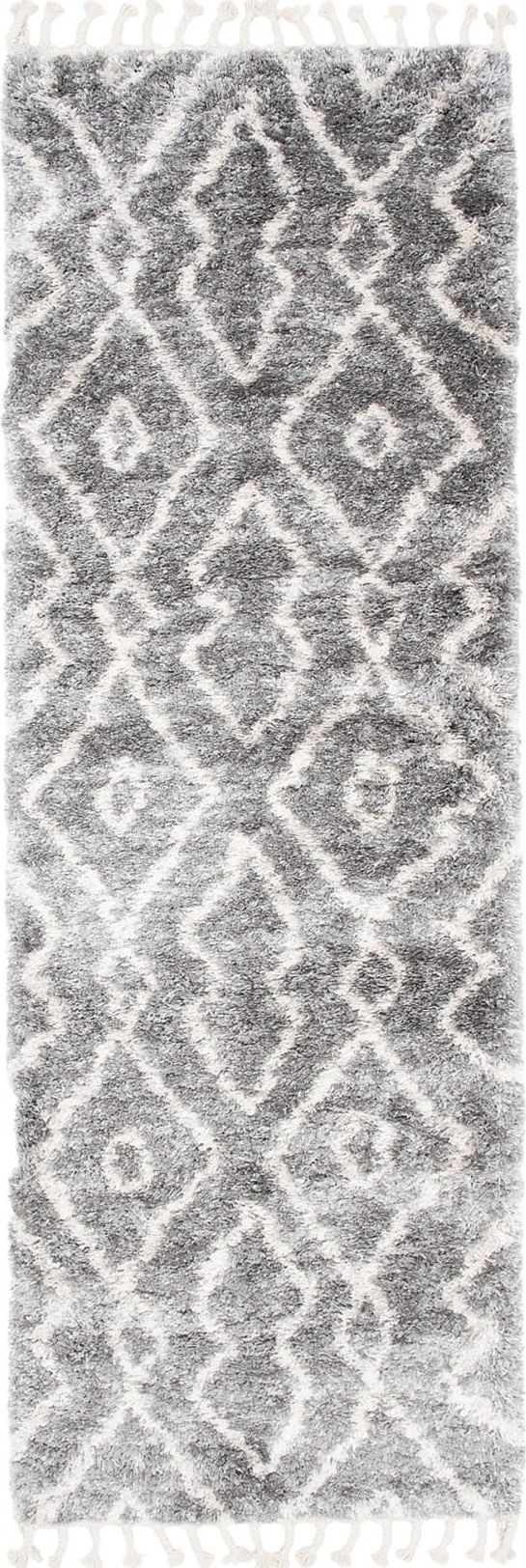 Carpetpol Chodnik szary boho shaggy z frędzlami FN30A DARK GRAY AZTEC EJF (0.80*3.00)