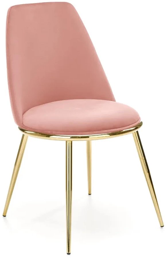 Krzesło tapicerowane K460 VELVET różowe HALMAR