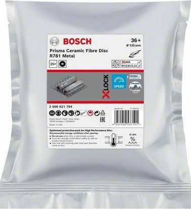 Bosch BOSCH FIBRA KRĄŻEK X-LOCK METAL 125 gr. 36 R781 /25szt. B2608621794