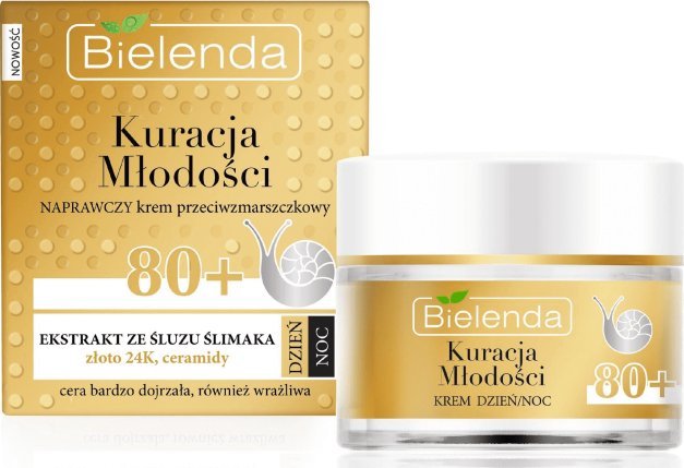 Bielenda Kuracja Młodości 80+ Naprawczy krem przeciwzmarszczkowy na dzień i noc 50ml