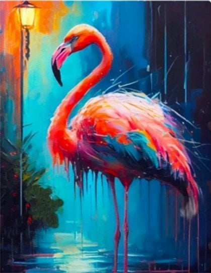 Norimpex Diamentowa Mozaika Flaming I Lampa Kolorowy 30x40