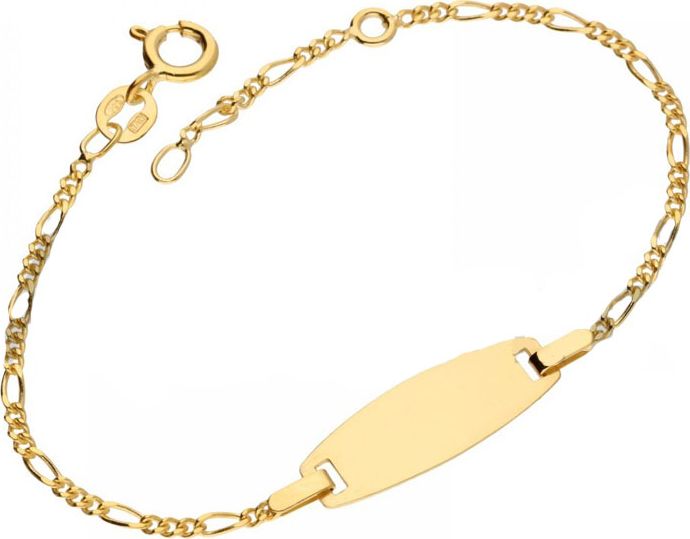 Lovrin Srebrna złocona bransoletka 925 blaszka pod grawer 1,88g