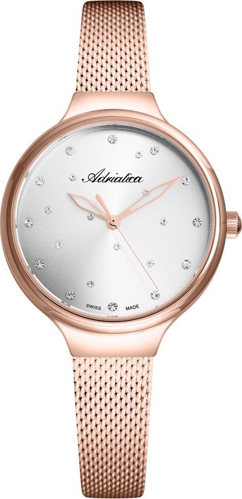 Zegarek Adriatica Zegarek damski Adriatica A3723.9143Q CYRKONIE różowe złoto