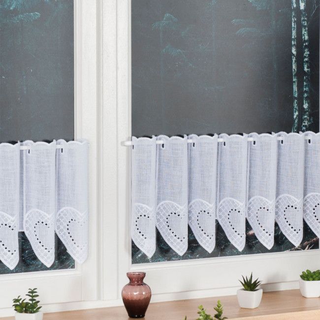 Markizeta Zazdrostka haftowana, 30cm, kolor biały 044164