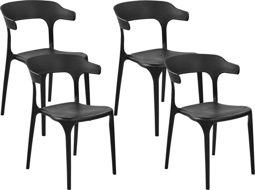 Beliani Zestaw 4 krzeseł do jadalni czarne GUBBIO Lumarko!