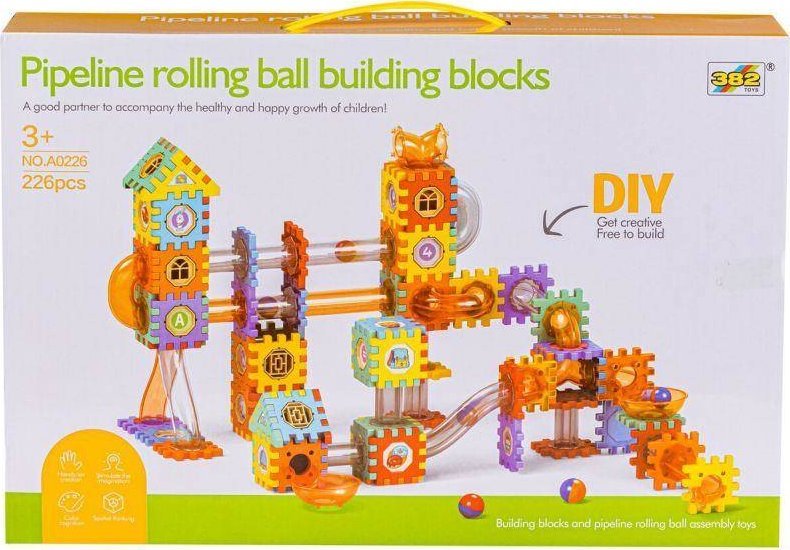 Klocki Konstrukcyjne, Tor Kulkowy Dla Kulek 226 Elementów Kulodrom