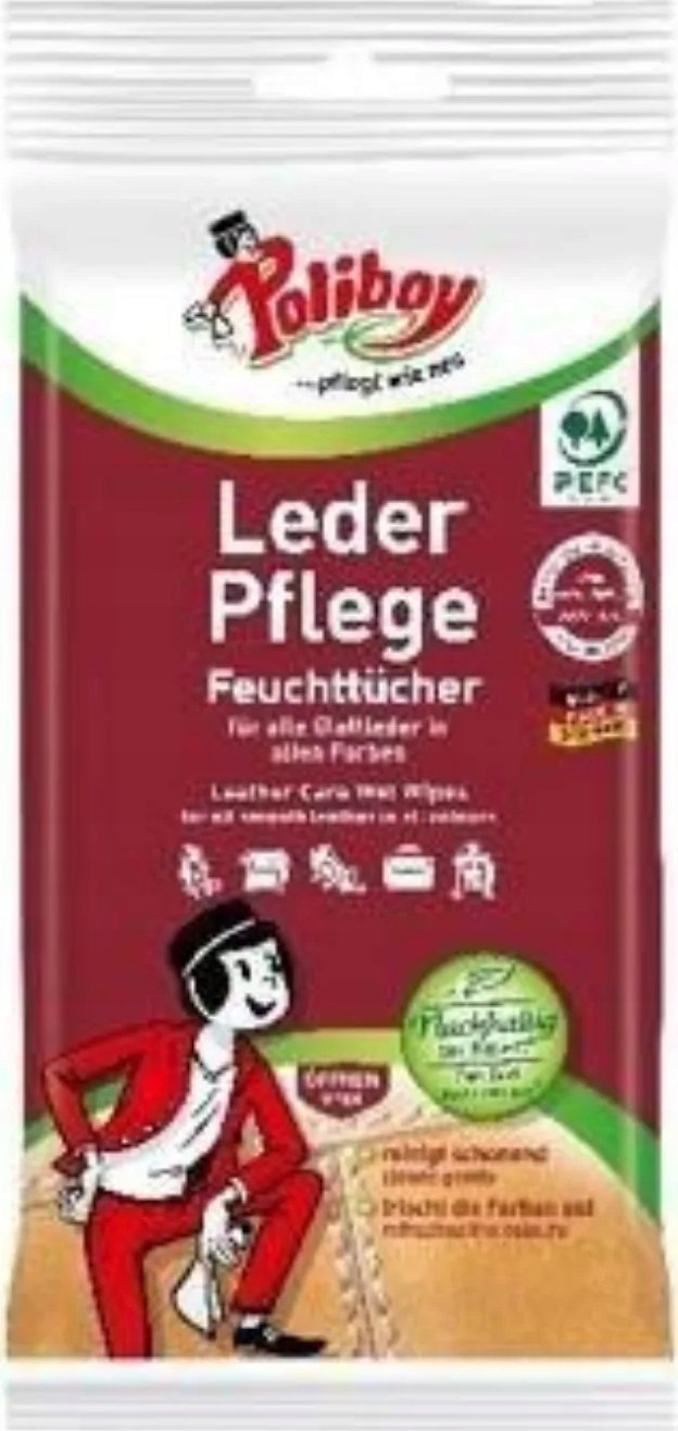 Poliboy Wilgotne ściereczki do skór POLIBOY Leder Pflege 20 szt