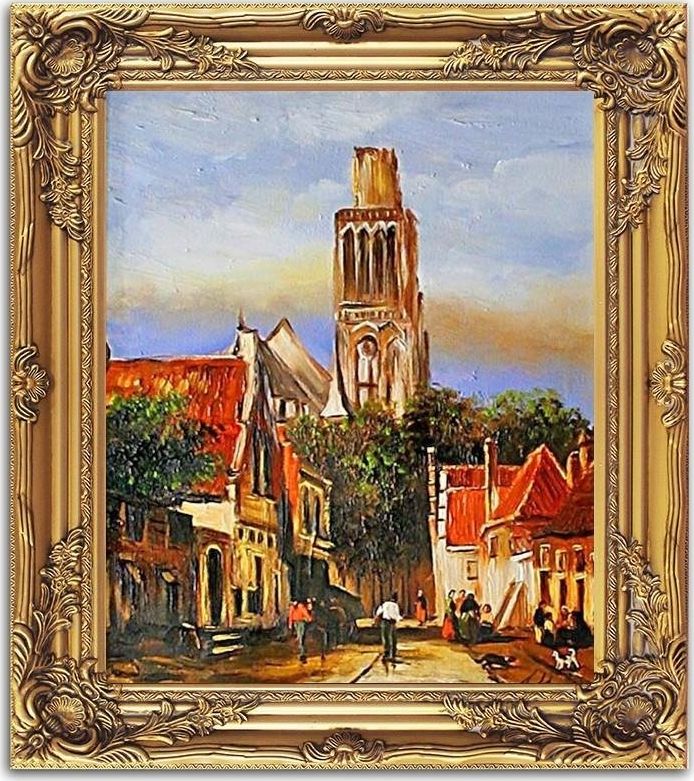 GO-BI Obraz Architektura ręcznie malowany 53x64cm uniwersalny