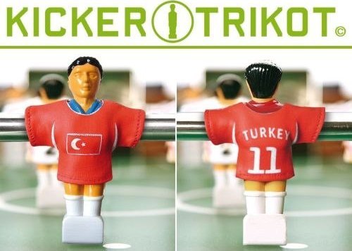 TUNIRO Komplet 11 koszulek reprezentacji państw dla postaci do piłkarzyków - Turcja