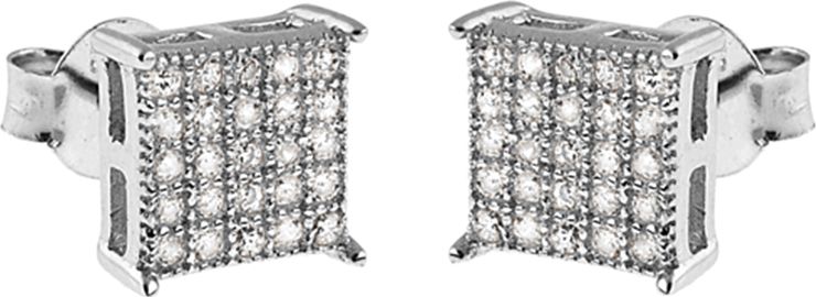 Lovrin KOLCZYKI SREBRNE 925 KWADRATY DROBNE CYRKONIE RODOWANE