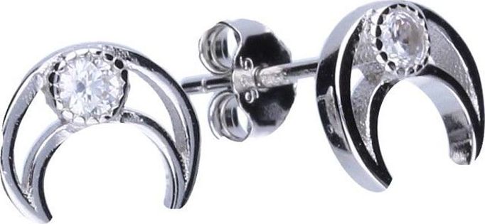 Lovrin Srebrne kolczyki 925 księżyc z cyrkoniami 1,29g