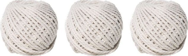 Sznurek ALIGA bawełniany biały 3szt. 3mm x 20m