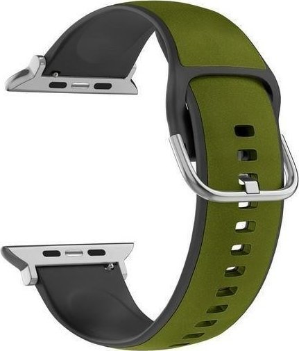 Beline Beline pasek Apple Watch Silico Leather 42/44/45/49mm zielono-czarny /green-black box