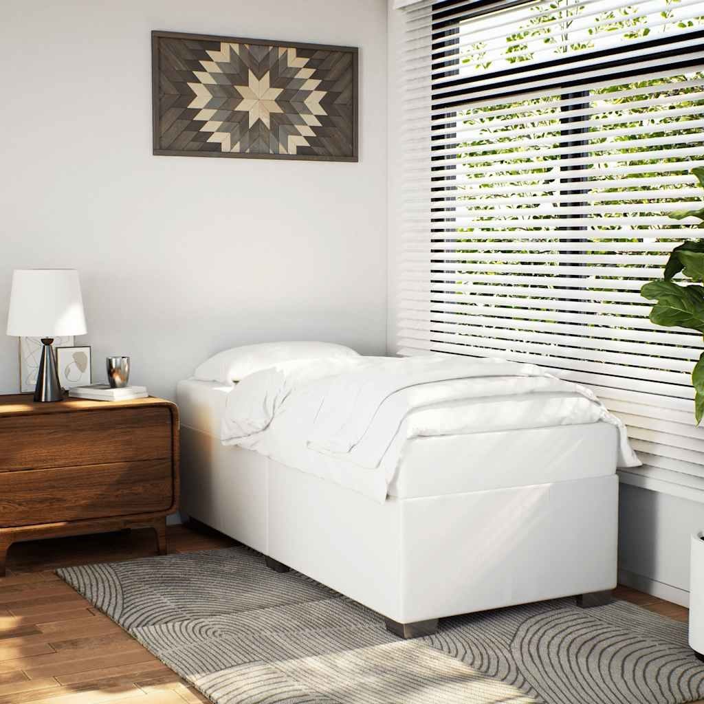 Bed Frame White Faux leather, plywood, engineered wood Twin XL