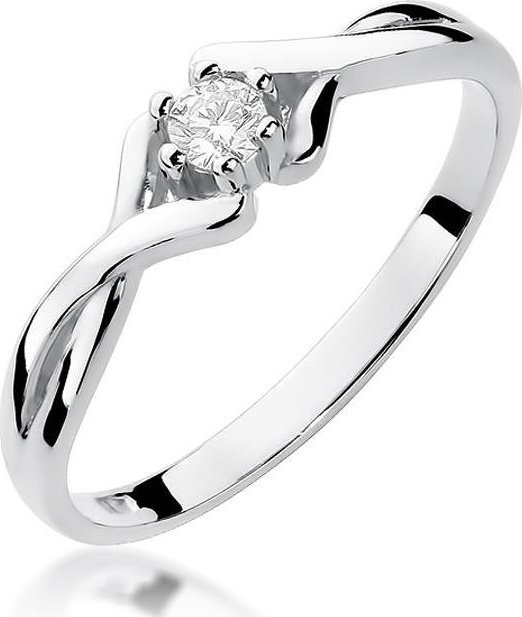 Best Diamonds złoty pierścionek z brylantem 0.08ct 9