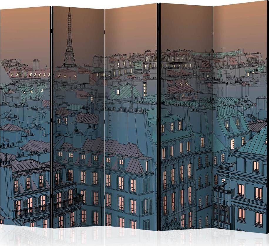 Artgeist Parawan 5-częściowy - Dobry wieczór Paryżu II [Room Dividers] uniwersalny