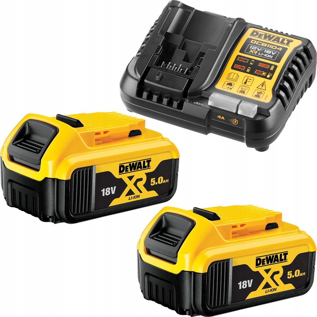Dewalt Zasilacz DCB1104P2: ładowarka DCB1104 + 2x akumulator XR Li-Ion 18V 5Ah DCB184