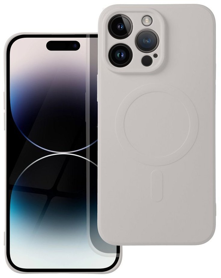 Futerał SILICONE MAG COVER (big hole) kompatybilny z MagSafe do IPHONE 17 Pro Max tytanowy