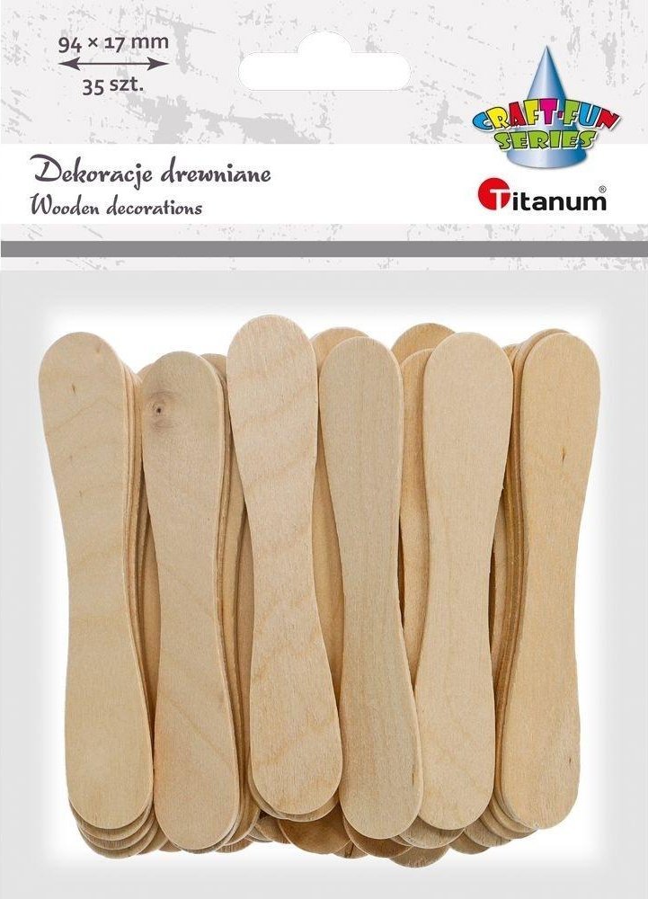 Titanum Drewniane patyczki łyżeczki 17x94mm 35szt