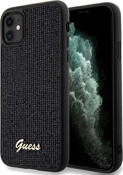 Guess Guess GUHCN61PMSDGSK iPhone 11 / Xr 6.1" czarny/black hardcase Disco Metal Script