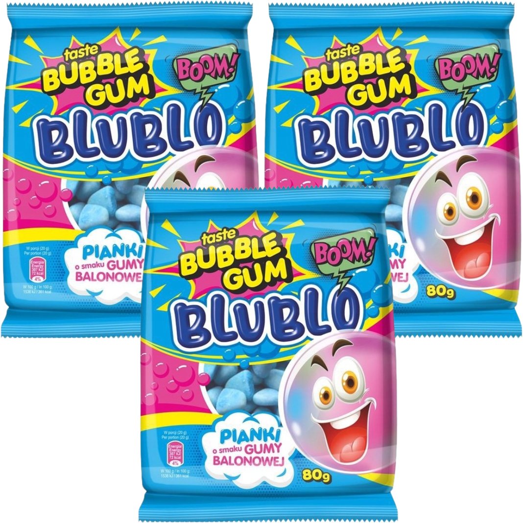 Blublo żelki pianki o smaku gumy balonowej 80 g x 3 sztuk