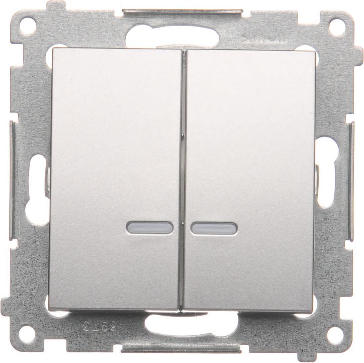 Kontakt-Simon Łącznik świecznikowy podświetlany srebrny mat (DW5BL.01/43)