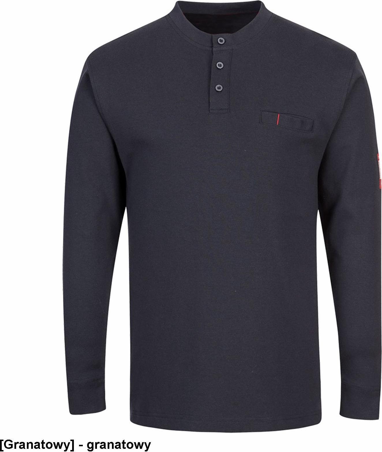 Portwest FR32 - KOSZULKA Z DŁUGIM RĘKAWEM HENLEY TRUDNOPALNA I ANTYSTATYCZNA - granatowy 2XL
