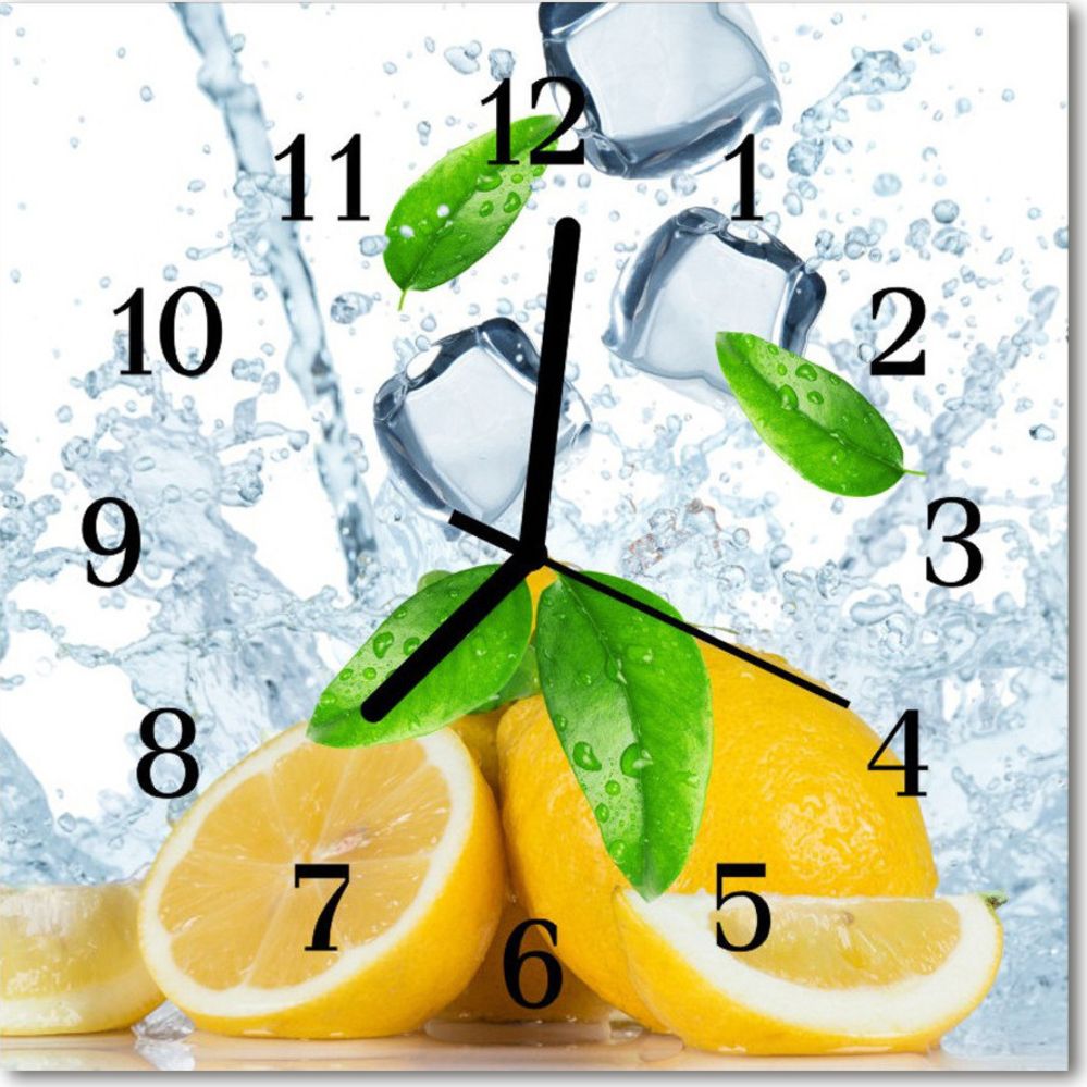 Tulup Zegar szklany kwadratowy Cytryna 30x30 cm -83124562