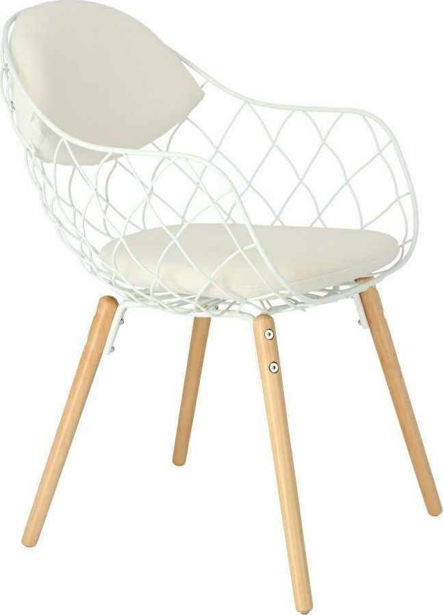 Intesi Krzesło Jahi białe/białe/naturalny