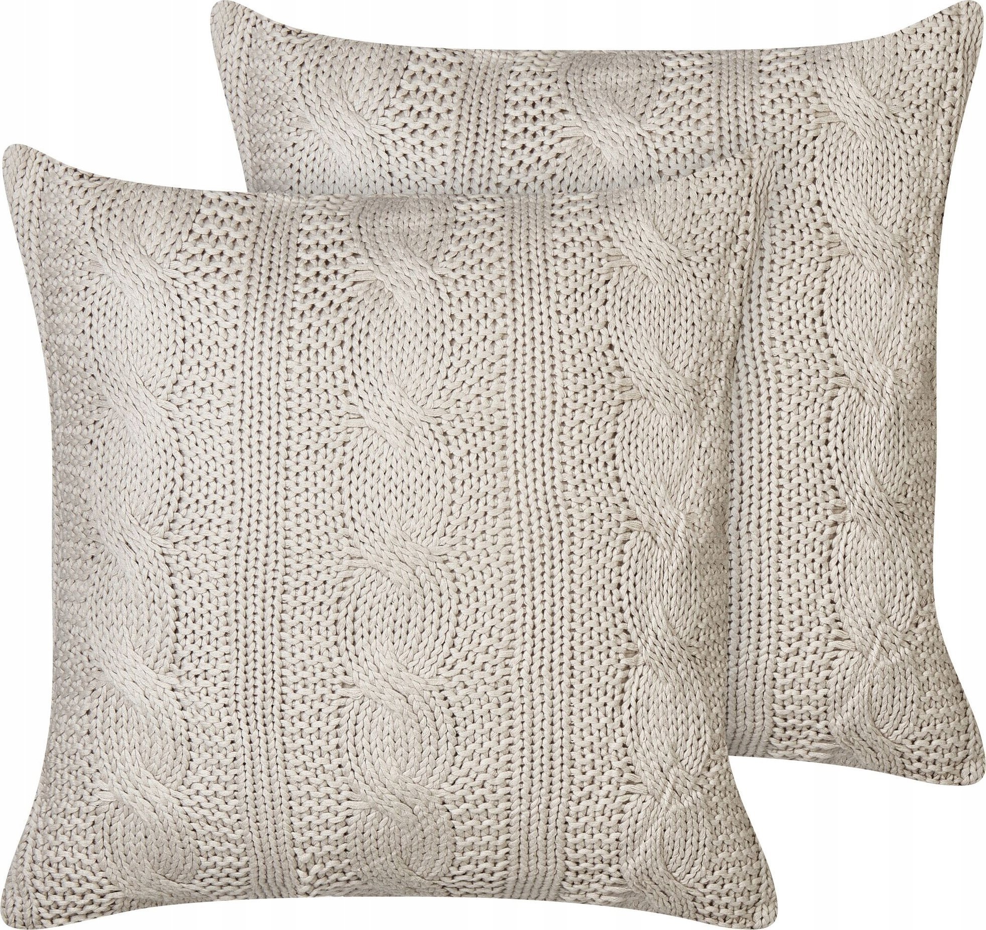 Beliani Zestaw 2 poduszek Bawełna Beżowoszary CONSTYLIS 45 x 45 cm